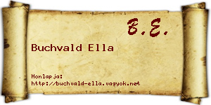 Buchvald Ella névjegykártya